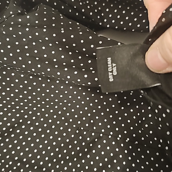 Lia Kes Black and White Dot Ruffle Long Sleeve Button Down Shirt Sz 4 - Picture 10 of 16